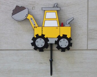 Wall hooks, Coat hooks, Kids room decor, Kids wall hooks, Wall decorations, Nursery decor - Digger
