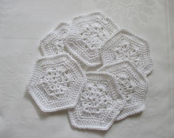 6 Coasters White coaster cover