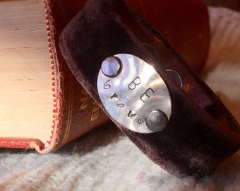Be Brave Chocolate Velvet Cuff Bracelet