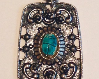 Vintage 70's Scarab Pendant