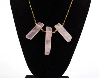 Rose Quartz 14 karat Gold Chain Necklace