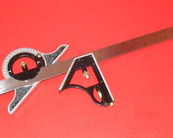 24" Combination square with center head and protrator stainless steel metric and SAE standard BRAND NEW profesional