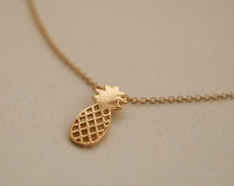 pineapple necklace - gold pineapple necklace - pineapple - pineapple Jewelry - gold plated pineapple necklace - gift for her - gift under 10