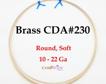 Jeweler's Brass Wire, 1 Lb, 10 12 14 16 18 20 21 22 Gauge Red Brass Wire, Dead Soft, Round, CDA 230