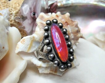 ON SALE Sterling Silver Vintage Dragons Breath Southwest Ring 6.08g Size 6