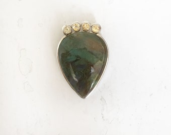 Moss Agate pendant Natural Moss Agate necklace 925 silver Handmade pendant Gemstone Pendant Citrine Silver Pendant healing crystal necklace