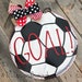 Inventory SALE Soccer ball door hanger wood goal personalized hand lettered