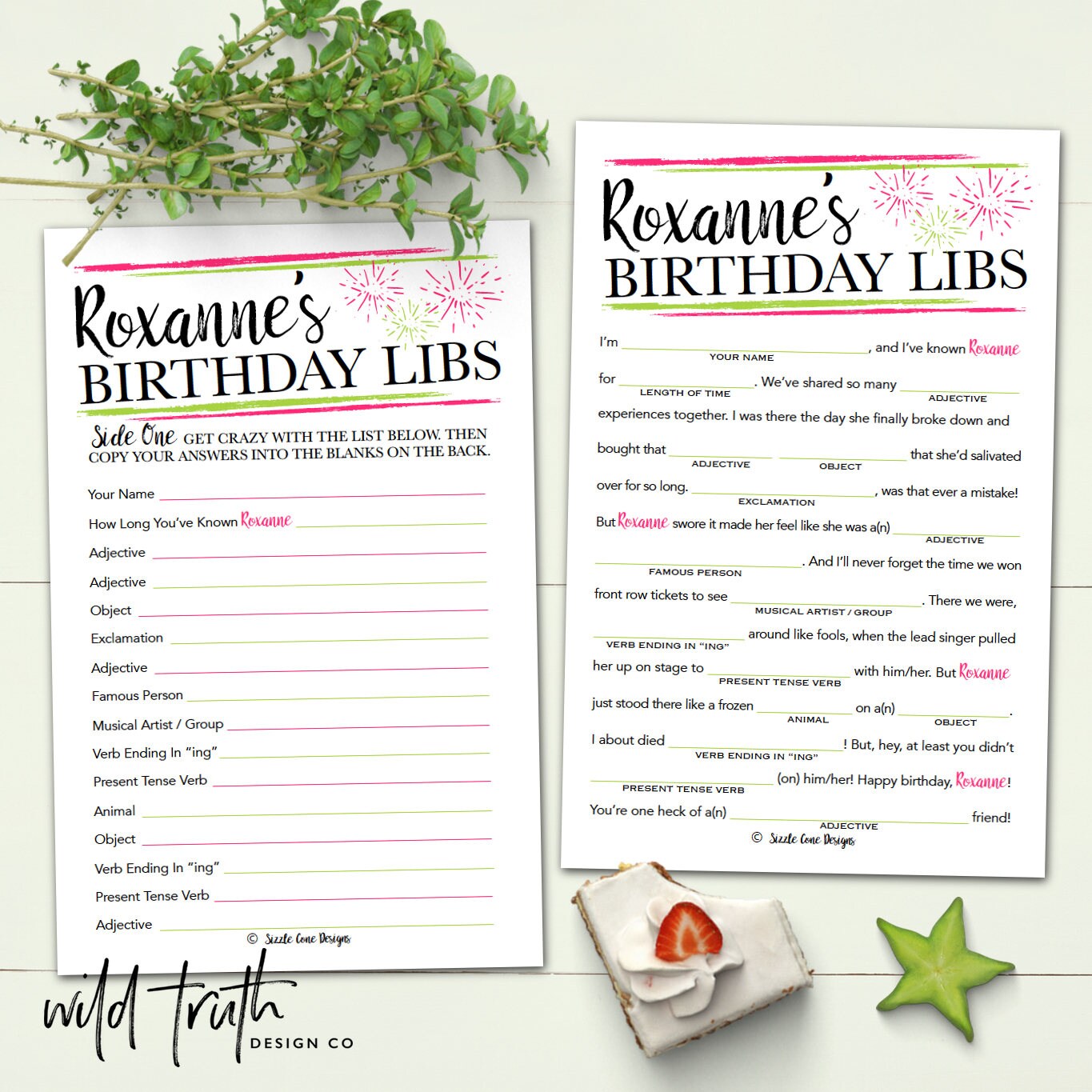 custom madlib adult birthday party game printable 104a