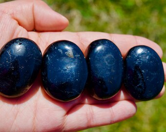 Madagascar Polished Black Tourmaline Palm Stone | Schorl Tourmaline | Karma Stone | Healing Stone | Root Chakra | Mineral Specimens