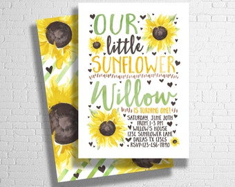sunflower invite etsy