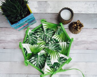 Botanical Fabric Bunting/ Garland/ Leaves/ flowers/ Green/ Wedding decoration/ Garden