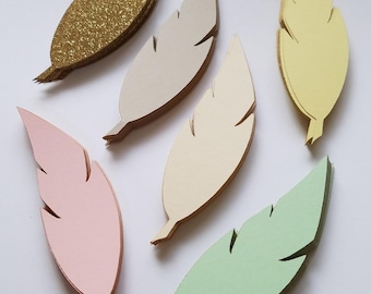 Colorful Scrap Booking Feather Die Cut Outs ( Embellishments, Wedding Decor, etc.)
