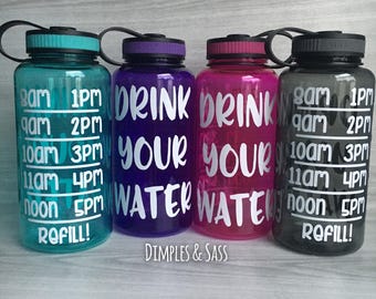 Drink Your Effing Water Water Bottle | 34oz Water Bottle | FitFam | Inspirational Water Bottle | Funny Water Bottle | Daily Water Intake