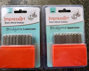 ImpressArt 3mm Bridgette Metal Stamp Set, Basic Metal Stamps, Uppercase or Lowercase, For Soft Metals