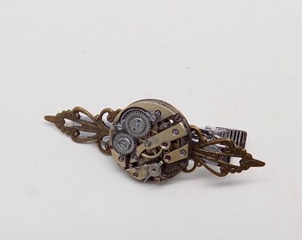Steampunk tie tack. Steampunk tie clip. Steampunk tie pin.