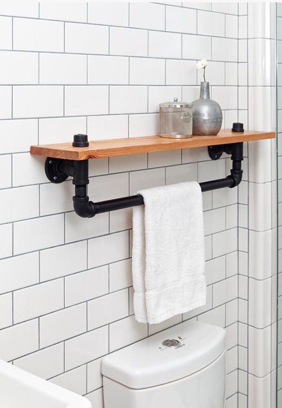Like this item Industrial towel rack shelf Rustic Bathroom Accessory Black black accessories for bathroom. Like this item Industrial towel rack shelf Rustic Bathroom Accessory Black