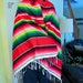 Vintage Mexican Rainbow Throw Blanket, Sarape / Saltillo