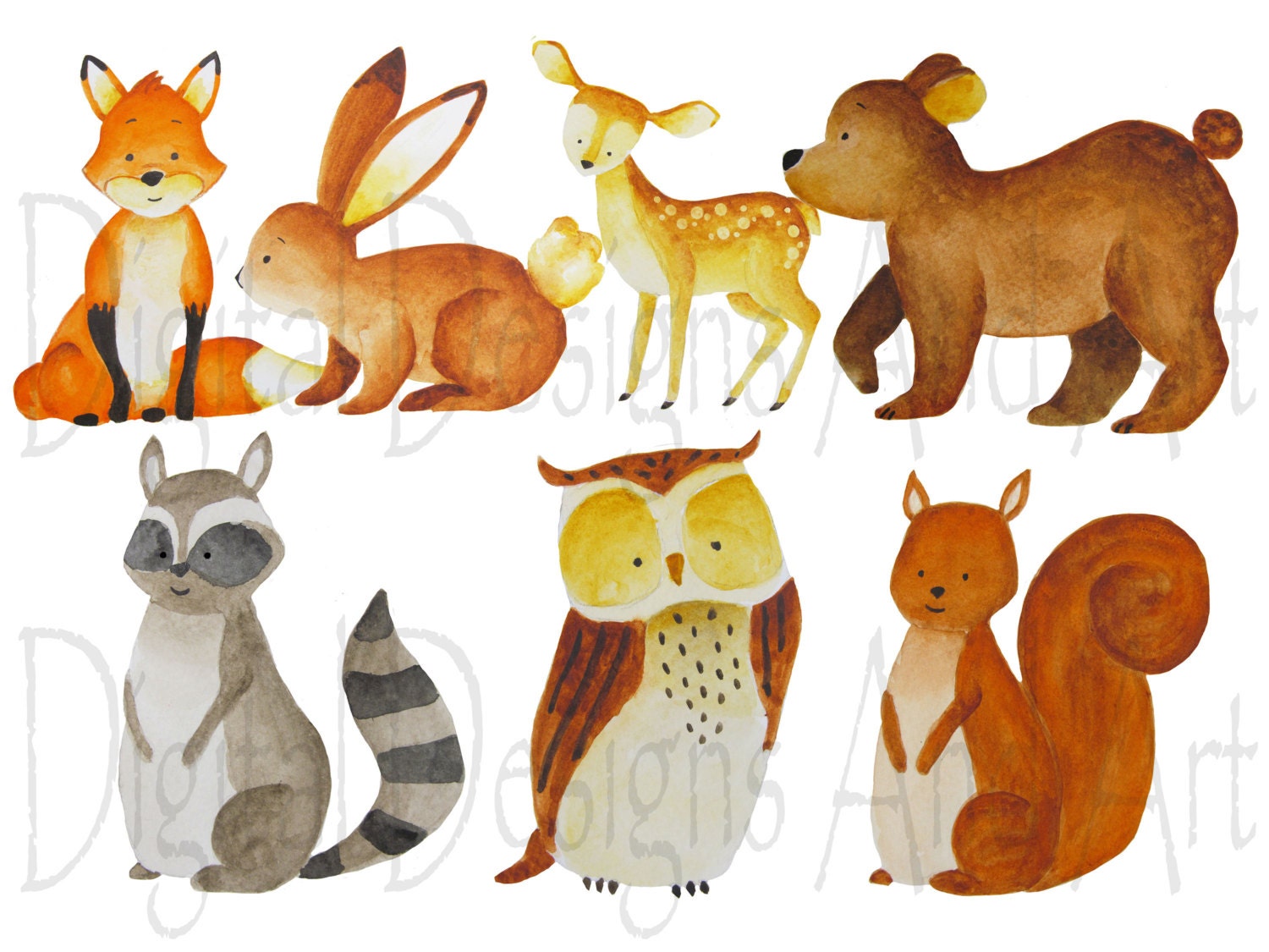 Download Watercolor forest animals clipart foxes clipart Forest