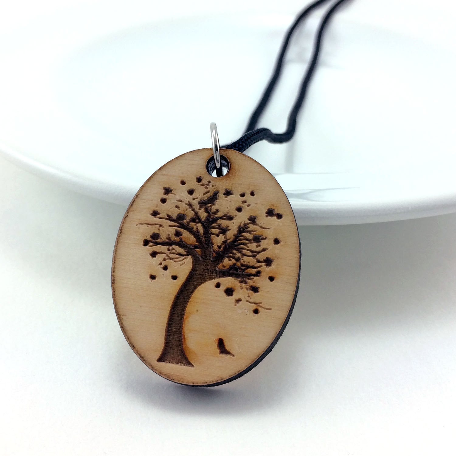 Essential Oil Jewelry Wood Tree Necklace Aromatherapy