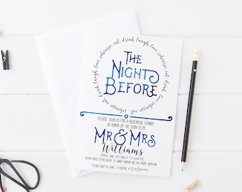 Rehearsal Dinner Invitation - Rehearsal Dinner Invitation Printable - The Night Before Rehearsal Dinner Invitation