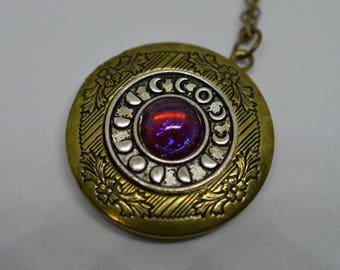 Dragon's Breath Opal Lunar Locket