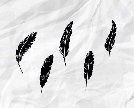 Download Feder Feder Silhouette SVG-Datei Federn DXF Feather Cut