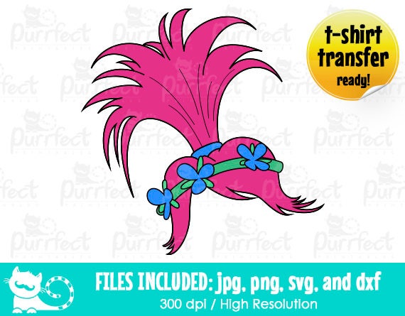 Trolls Hair Headband SVG Digital Cut Files in svg dxf png