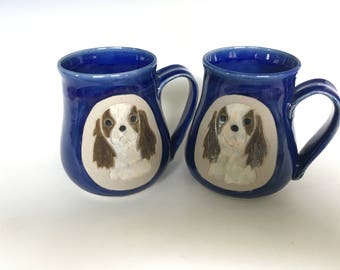 Hand Crafted Cavalier Coffee Mug Pair