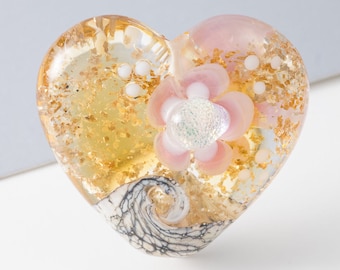 Dichroic Heart Lampwork Bead