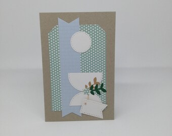 Communion-Greeting Card (size 16 x 10.5 cm)-First communion-Eucharist-Handmade