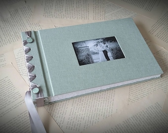 Personalised handmade, self mount, ribbon bound photo album