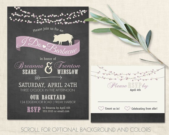 I Do Bbq Wedding Reception Invitations Chalkboard Cookout