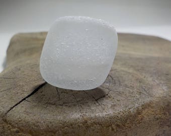 Genuine Perfectly smoothed flawless White Sea Glass piece-0.8"-Rare Sea Glass-Pendant size Sea Glass#412#