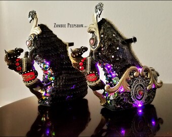 Crystal "Carousel" Filigree Heel Less Wedges