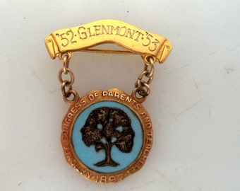 PTA Solid 10K Award Pin Congress of Parents and Teachers Signed Glenmont 52 53