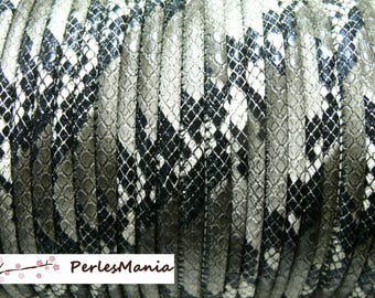 5 m cord 4mm Imitation snakeskin black and white HD21