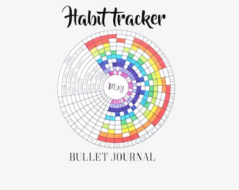 Habit Tracker - Circular - Bullet Journal - Printable - Circle - Round - Template
