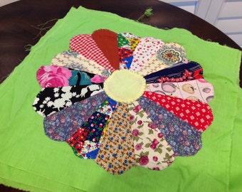 Dresden plate pattern light weight quilt patchwork 13 squares