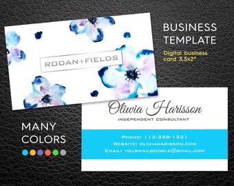 Rodan + Fields Business Card | Flowers Business Card | Independent Consultant Card | Custom Rodan and Fields Business Card | Digital File |