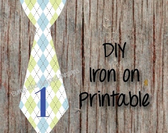 First Birthday Shirt Argyle Tie INSTANT DOWNLOAD Printable Boy 1st Birthday Iron On Tie Decal Toddler Baby Boy Tie Digital Birthday Shirt