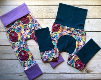 Unisex Grow With Me Pants, Grateful Dead, Classic Rock, Baby pants, Baby going home pants, Baby classic rock clothes, Cool baby