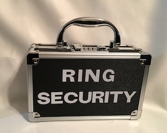 RING SECURITY Case with Keyless Combination Lock, for Wedding, Briefcase, Bling Security, Ring Bearer Box, Secret Agent - Black or Blue