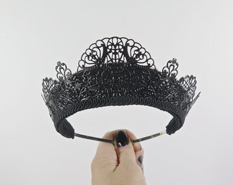 Svetlana Filigree Black Tiara - by Loschy Designs
