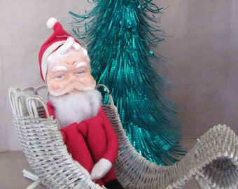 Vintage Christmas Decoration, 1960s Knee Hugger Santa Claus Knee Hugger, Japan Ornament, 1960's Christmas Ornament, Christmas Decor