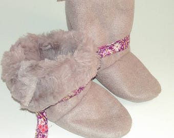 Fur lined suede boots
