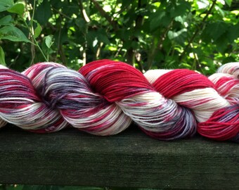 Hand Dyed, Speckled Yarn, SW Merino/NylonHand Dyed Sock Yarn, Hand Dyed, Merino, Cashmere