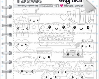Love Stamps 80OFF Commercial Use Digi Stamp Digital Image Digistamp Coloring Page Valentines Day Food Perfect Pair