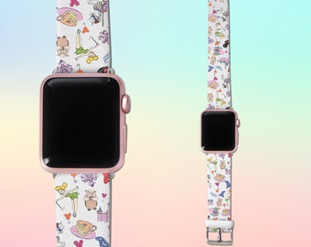 Brown lizard skin patterned Genuine Leather Apple watch band