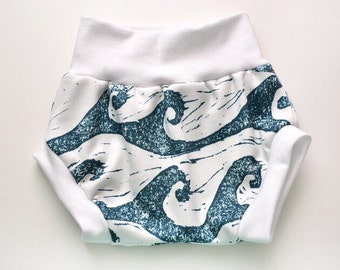 Organic Cotton Wave Beach Harems, Mini Shorts or regular Harem Shorts