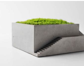 Handmade Concrete Architectural Square Succulent Planter, Plant Pot, Flower Pot, Cement pot, Cement planter, Cement succulent pot